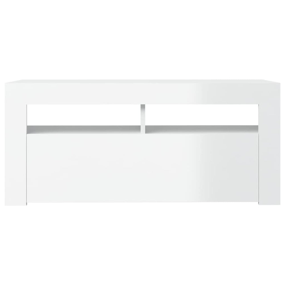 Tv-meubel met LED-verlichting 90x35x40 cm hoogglans wit MeubelReus