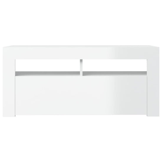 Tv-meubel met LED-verlichting 90x35x40 cm hoogglans wit MeubelReus