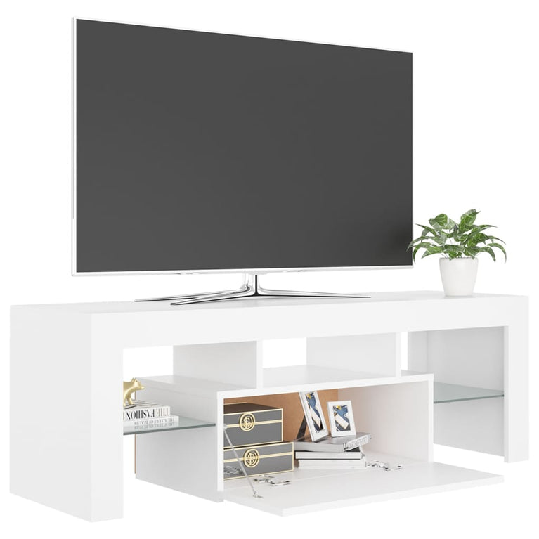 Tv-meubel met LED-verlichting 120x35x40 cm wit MeubelReus