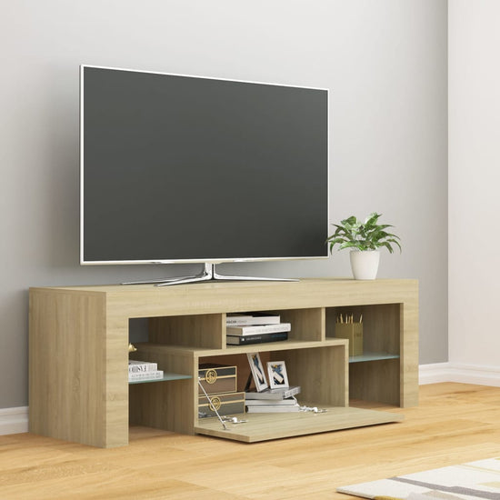 Tv-meubel met LED-verlichting 120x35x40cm sonoma eikenkleurig MeubelReus