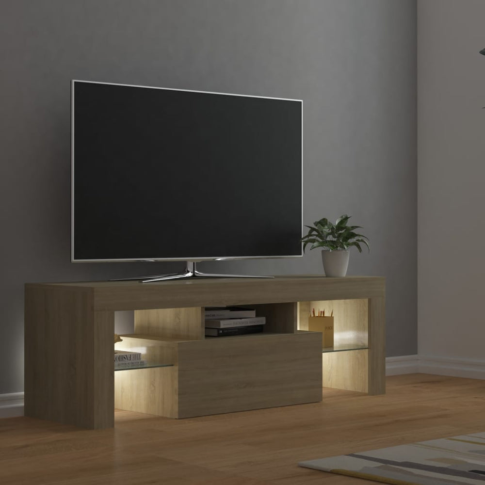 Tv-meubel met LED-verlichting 120x35x40cm sonoma eikenkleurig MeubelReus
