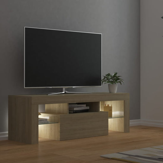 Tv-meubel met LED-verlichting 120x35x40cm sonoma eikenkleurig MeubelReus