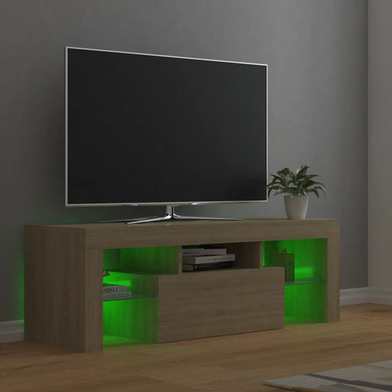 Tv-meubel met LED-verlichting 120x35x40cm sonoma eikenkleurig MeubelReus