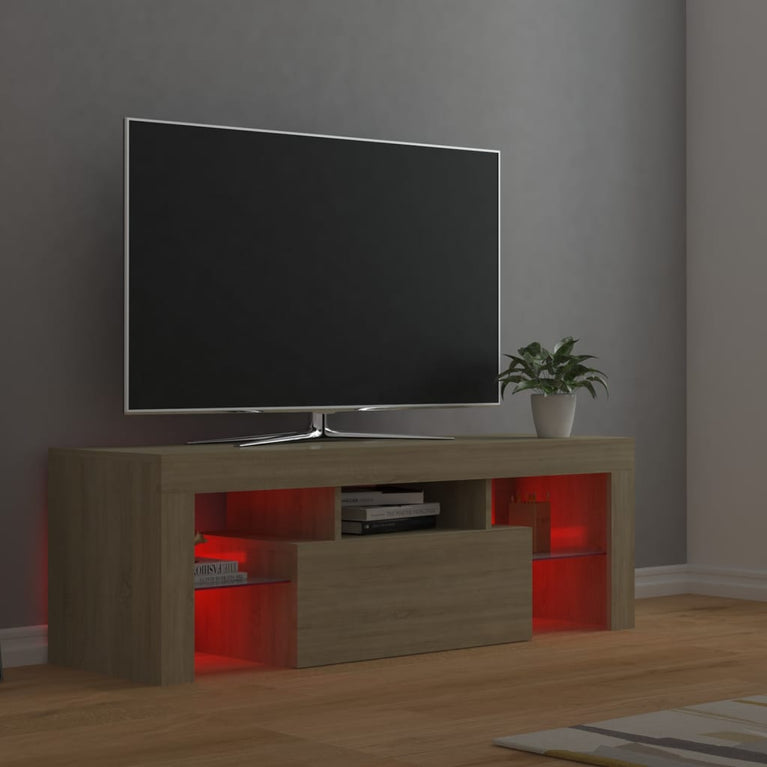Tv-meubel met LED-verlichting 120x35x40cm sonoma eikenkleurig MeubelReus