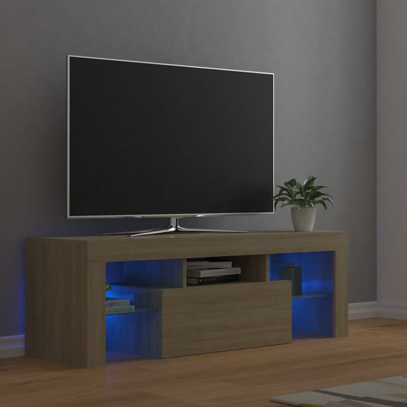 Tv-meubel met LED-verlichting 120x35x40cm sonoma eikenkleurig MeubelReus