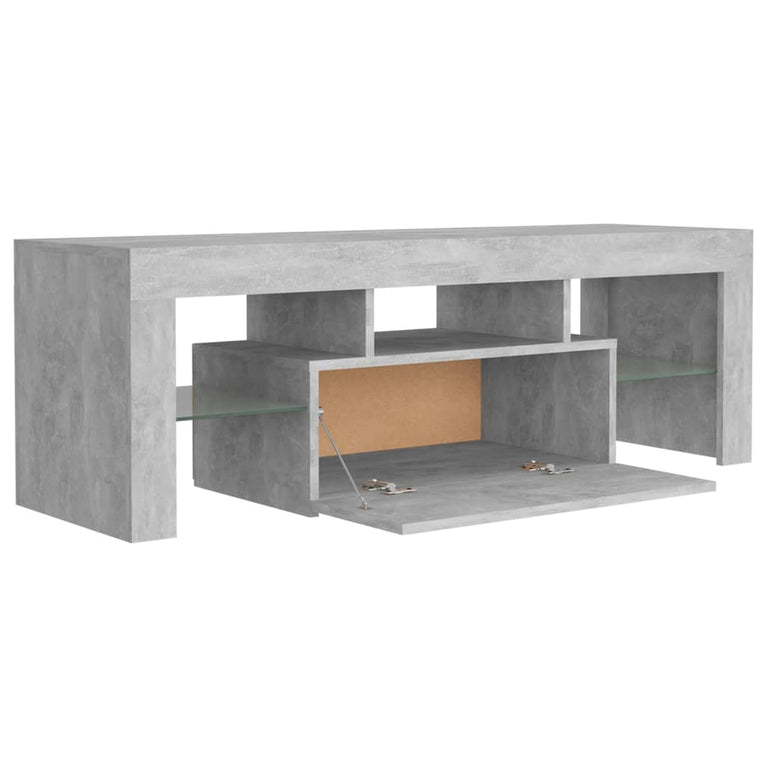 Tv-meubel met LED-verlichting 120x35x40 cm betongrijs MeubelReus