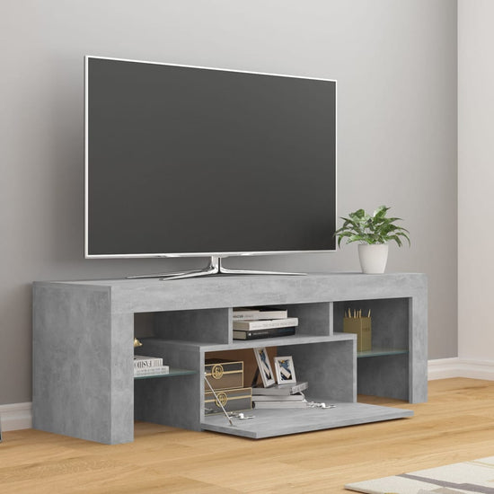 Tv-meubel met LED-verlichting 120x35x40 cm betongrijs MeubelReus