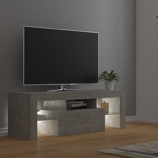 Tv-meubel met LED-verlichting 120x35x40 cm betongrijs MeubelReus