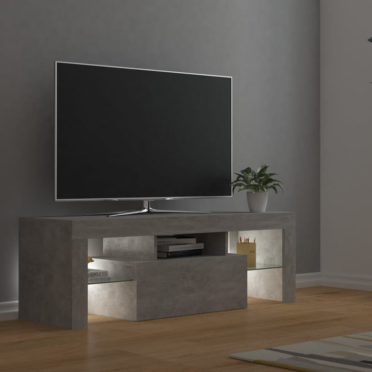 Tv-meubel met LED-verlichting 120x35x40 cm betongrijs MeubelReus
