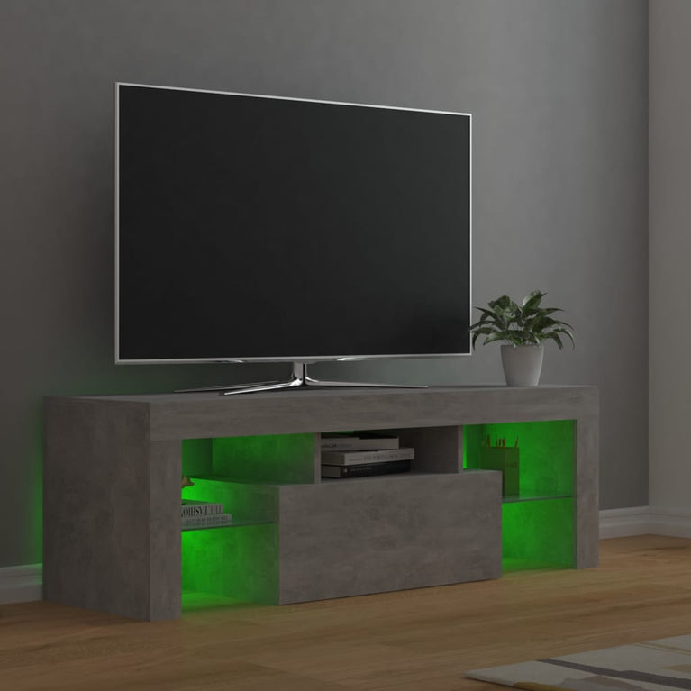 Tv-meubel met LED-verlichting 120x35x40 cm betongrijs MeubelReus