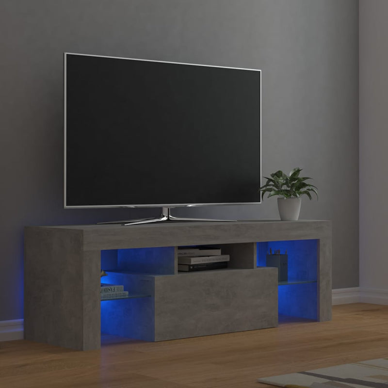 Tv-meubel met LED-verlichting 120x35x40 cm betongrijs MeubelReus