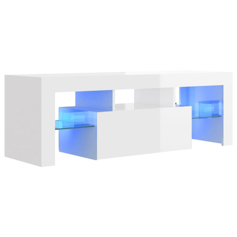Tv-meubel met LED-verlichting 120x35x40 cm hoogglans wit MeubelReus