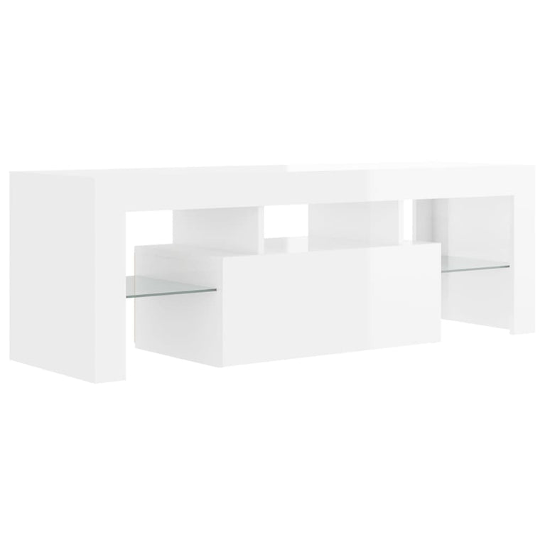 Tv-meubel met LED-verlichting 120x35x40 cm hoogglans wit MeubelReus