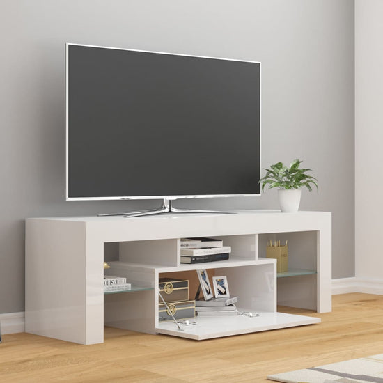 Tv-meubel met LED-verlichting 120x35x40 cm hoogglans wit MeubelReus