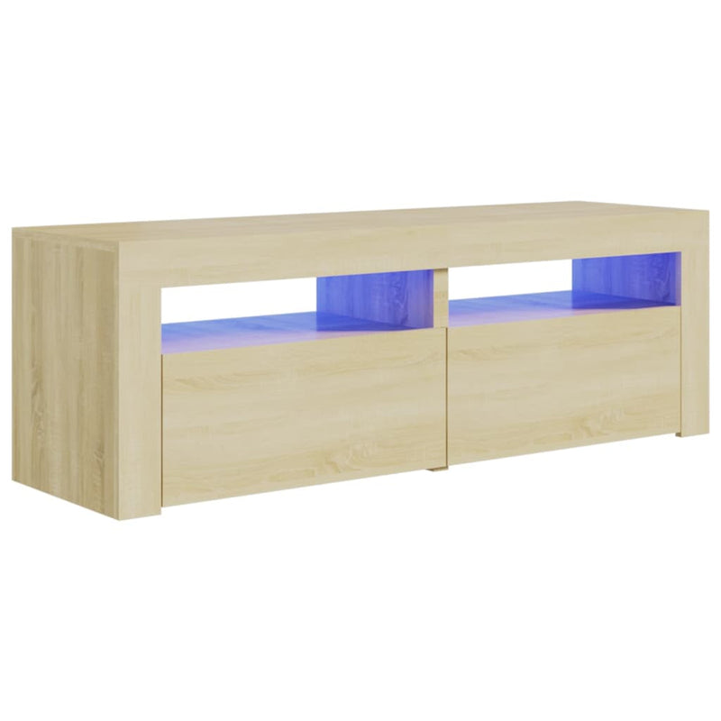 Tv-meubel met LED-verlichting 120x35x40cm sonoma eikenkleurig MeubelReus