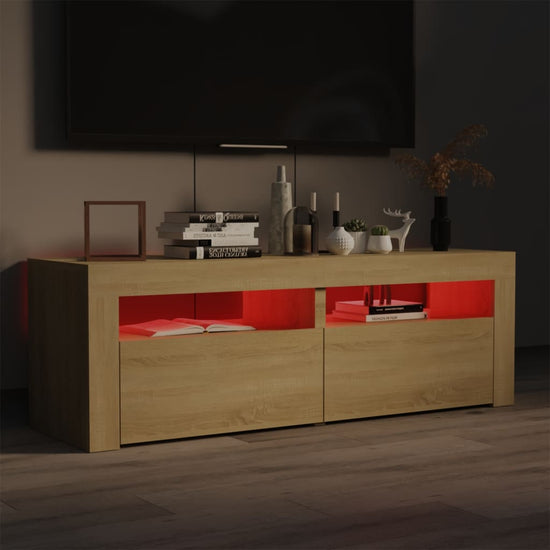 Tv-meubel met LED-verlichting 120x35x40cm sonoma eikenkleurig MeubelReus