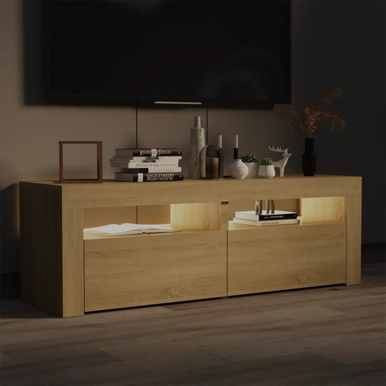 Tv-meubel met LED-verlichting 120x35x40cm sonoma eikenkleurig MeubelReus