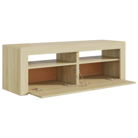Tv-meubel met LED-verlichting 120x35x40cm sonoma eikenkleurig MeubelReus