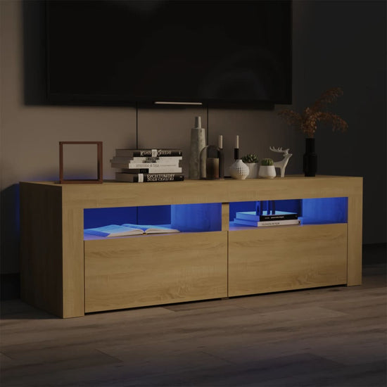 Tv-meubel met LED-verlichting 120x35x40cm sonoma eikenkleurig MeubelReus