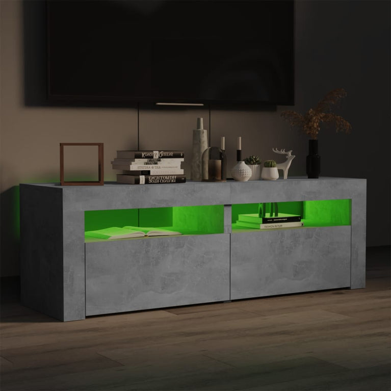 Tv-meubel met LED-verlichting 120x35x40 cm betongrijs MeubelReus