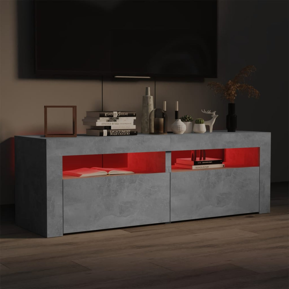 Tv-meubel met LED-verlichting 120x35x40 cm betongrijs MeubelReus