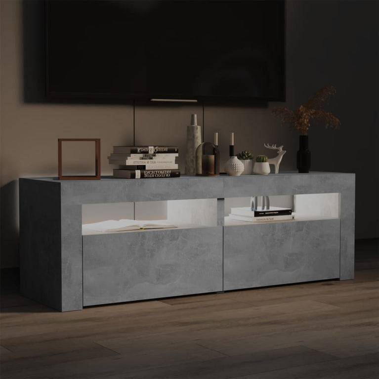Tv-meubel met LED-verlichting 120x35x40 cm betongrijs MeubelReus