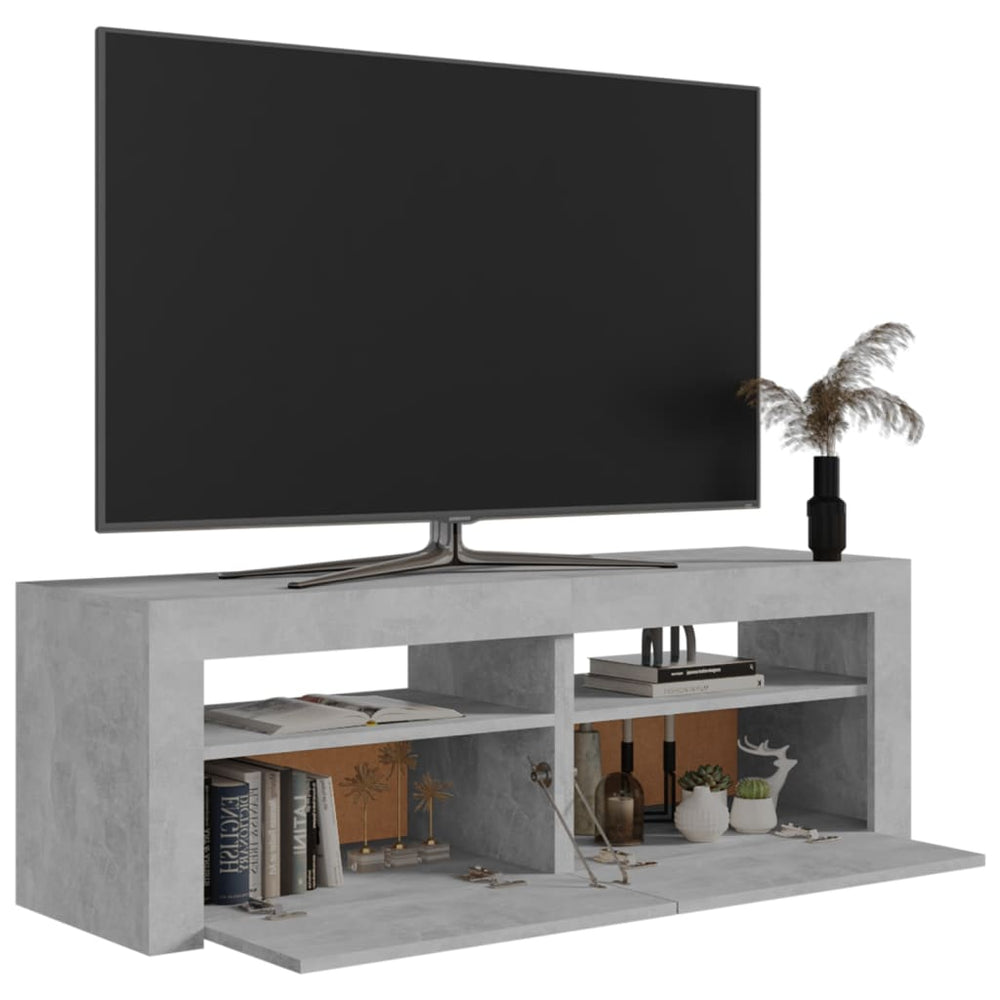 Tv-meubel met LED-verlichting 120x35x40 cm betongrijs MeubelReus