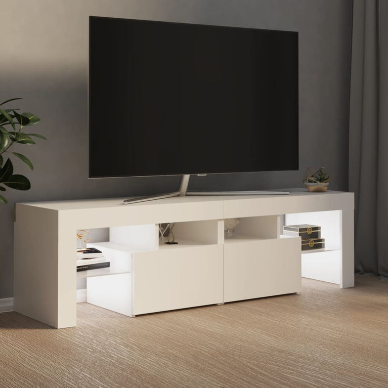 Tv-meubel met LED-verlichting 140x36,5x40 cm wit MeubelReus