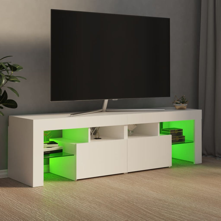 Tv-meubel met LED-verlichting 140x36,5x40 cm wit MeubelReus