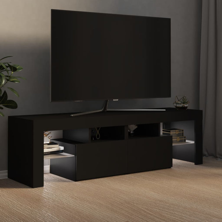 Tv-meubel met LED-verlichting 140x36,5x40 cm zwart MeubelReus