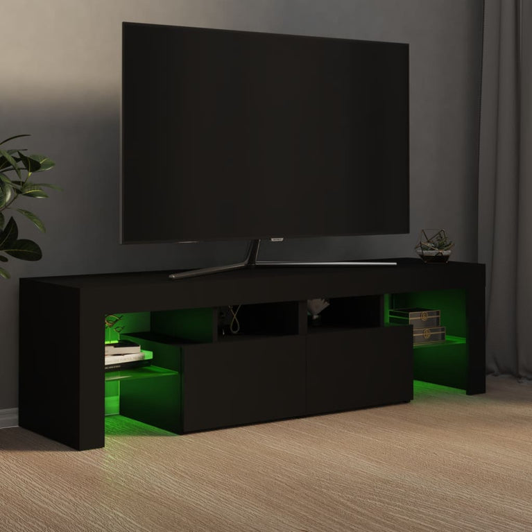 Tv-meubel met LED-verlichting 140x36,5x40 cm zwart MeubelReus