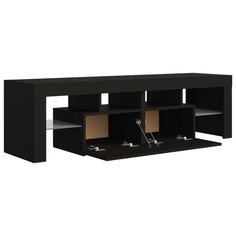 Tv-meubel met LED-verlichting 140x36,5x40 cm zwart MeubelReus