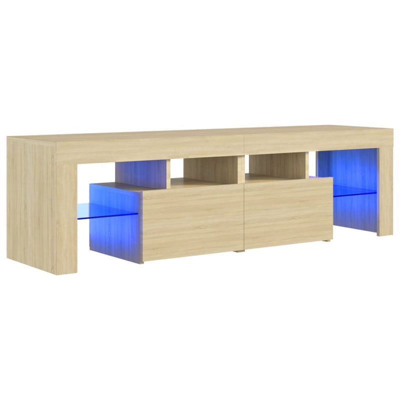 Tv-meubel LED-verlichting 140x36,5x40 cm sonoma eikenkleurig MeubelReus