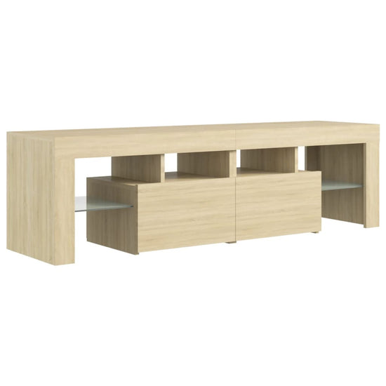 Tv-meubel LED-verlichting 140x36,5x40 cm sonoma eikenkleurig MeubelReus