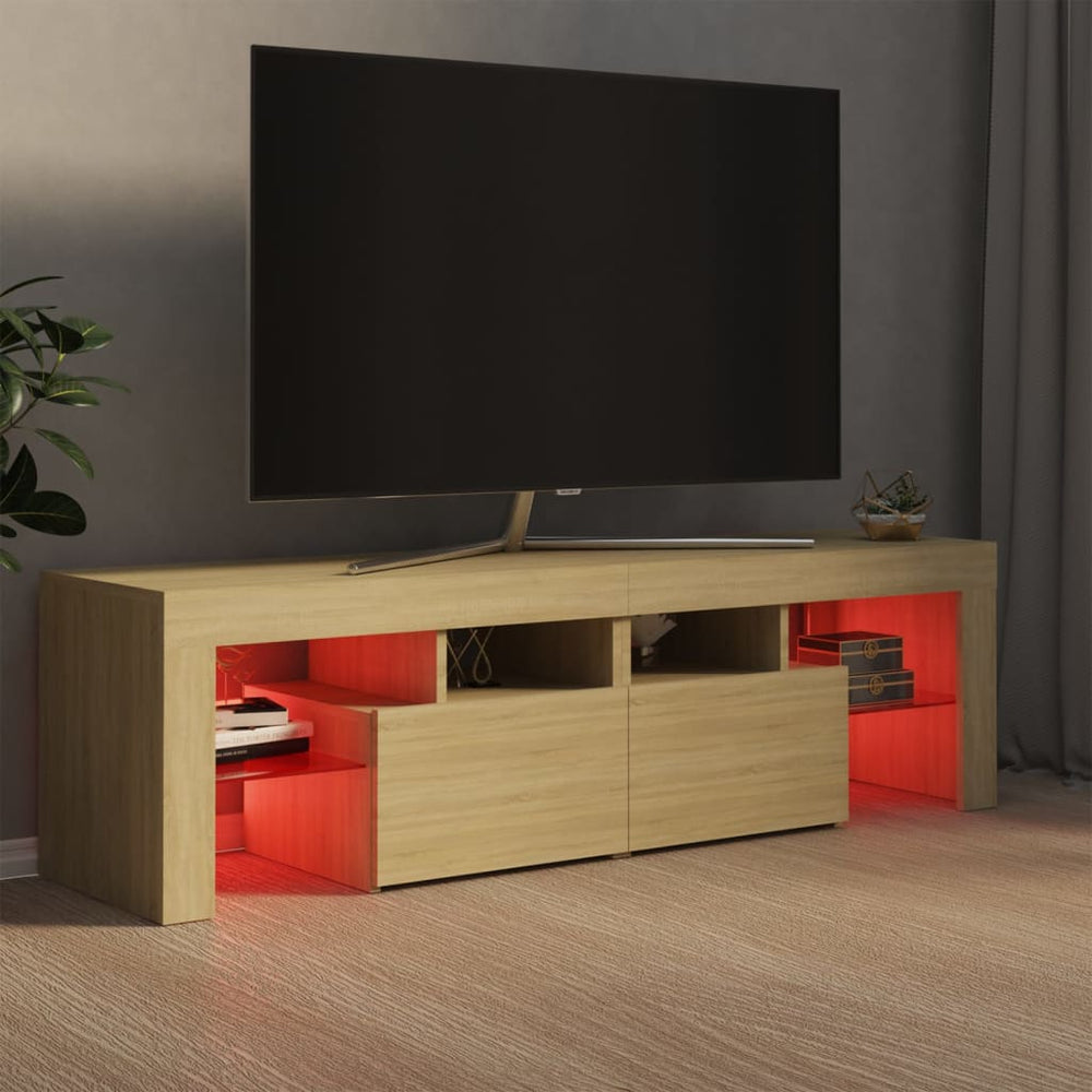 Tv-meubel LED-verlichting 140x36,5x40 cm sonoma eikenkleurig MeubelReus