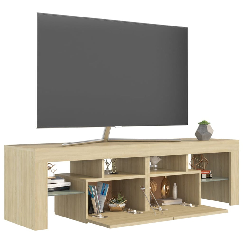 Tv-meubel LED-verlichting 140x36,5x40 cm sonoma eikenkleurig MeubelReus