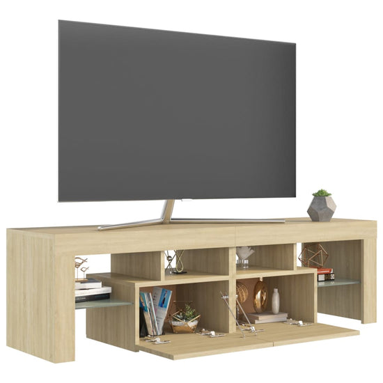 Tv-meubel LED-verlichting 140x36,5x40 cm sonoma eikenkleurig MeubelReus