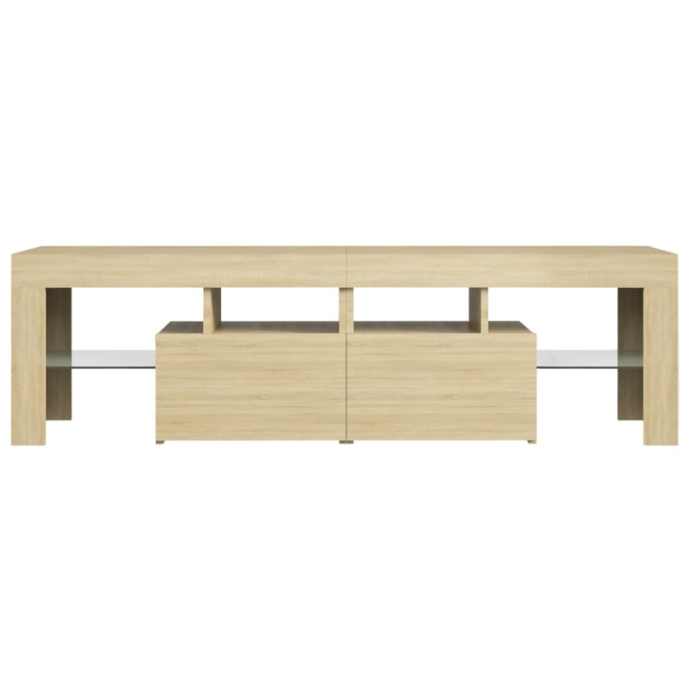 Tv-meubel LED-verlichting 140x36,5x40 cm sonoma eikenkleurig MeubelReus