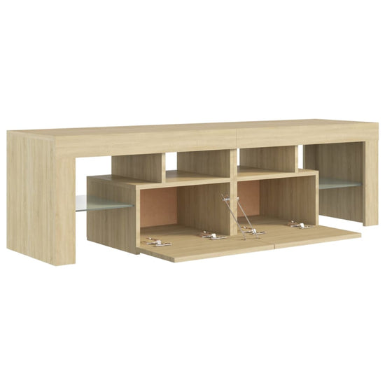 Tv-meubel LED-verlichting 140x36,5x40 cm sonoma eikenkleurig MeubelReus