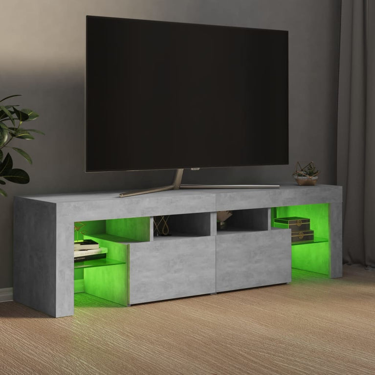 Tv-meubel met LED-verlichting 140x36,5x40 cm betongrijs MeubelReus