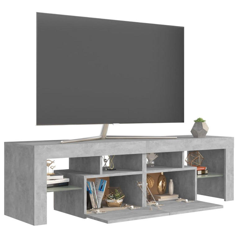Tv-meubel met LED-verlichting 140x36,5x40 cm betongrijs MeubelReus