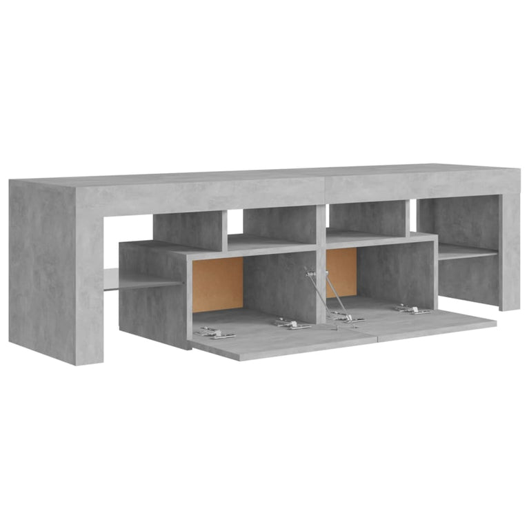 Tv-meubel met LED-verlichting 140x36,5x40 cm betongrijs MeubelReus