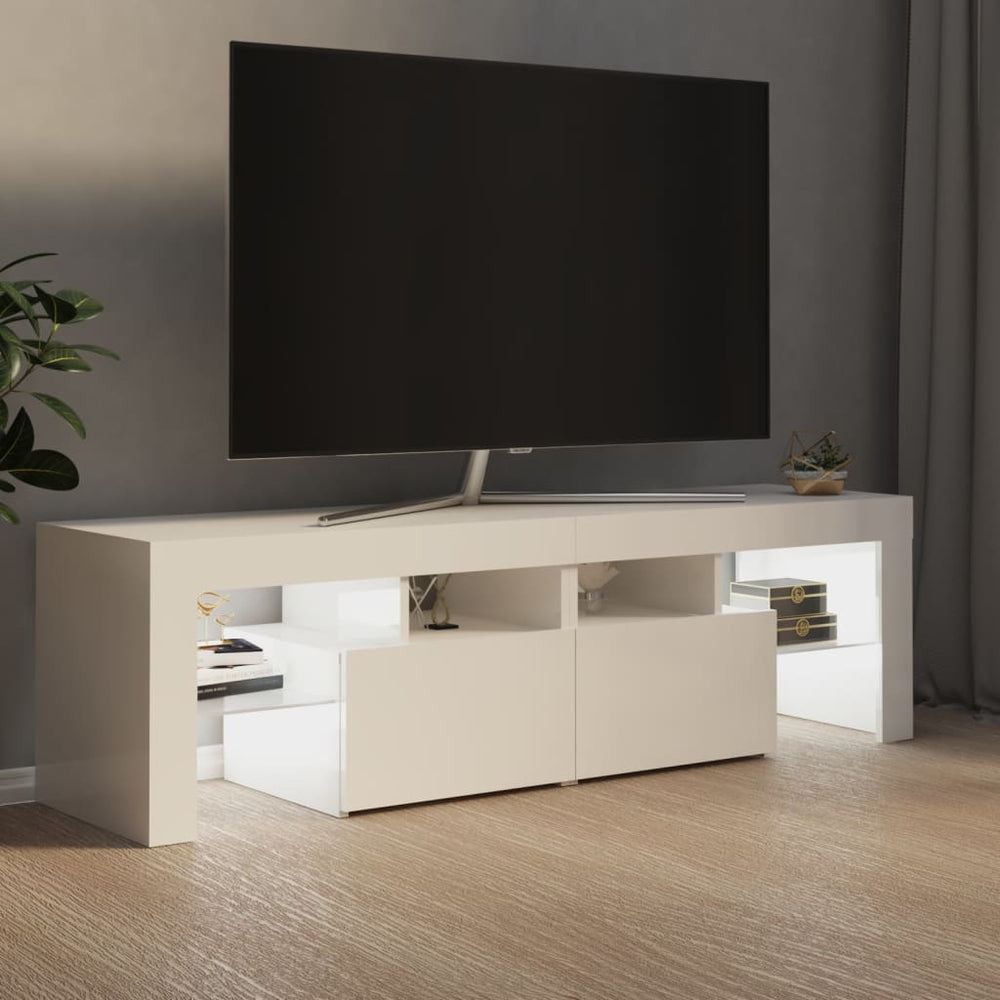 Tv-meubel met LED-verlichting 140x36,5x40 cm hoogglans wit MeubelReus