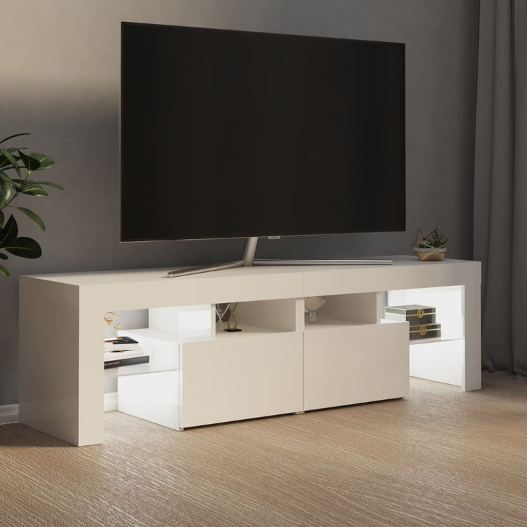 Tv-meubel met LED-verlichting 140x36,5x40 cm hoogglans wit MeubelReus