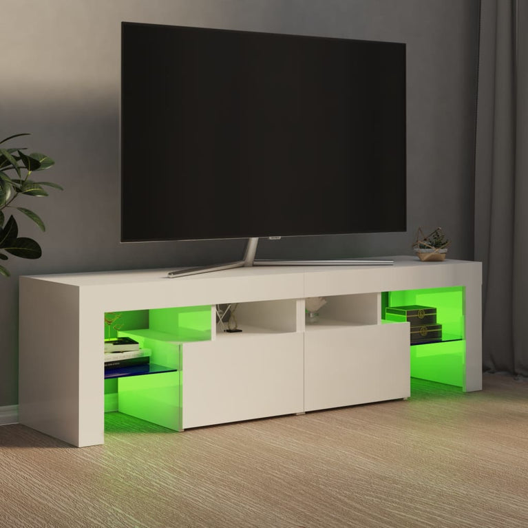 Tv-meubel met LED-verlichting 140x36,5x40 cm hoogglans wit MeubelReus