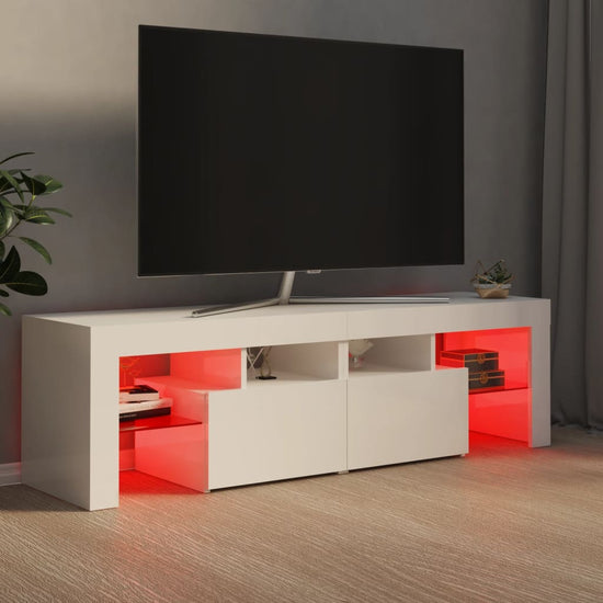 Tv-meubel met LED-verlichting 140x36,5x40 cm hoogglans wit MeubelReus