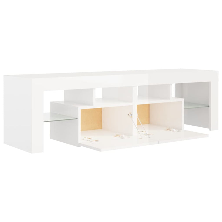 Tv-meubel met LED-verlichting 140x36,5x40 cm hoogglans wit MeubelReus
