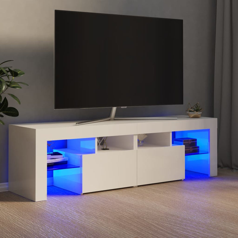 Tv-meubel met LED-verlichting 140x36,5x40 cm hoogglans wit MeubelReus