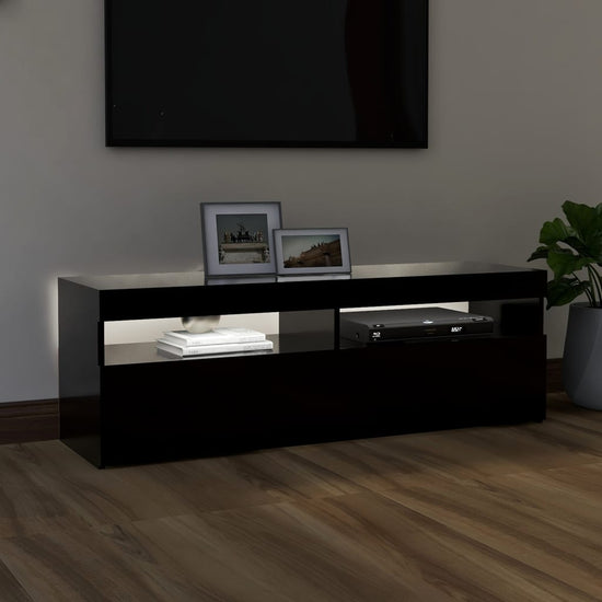 Tv-meubel met LED-verlichting 120x35x40 cm zwart MeubelReus