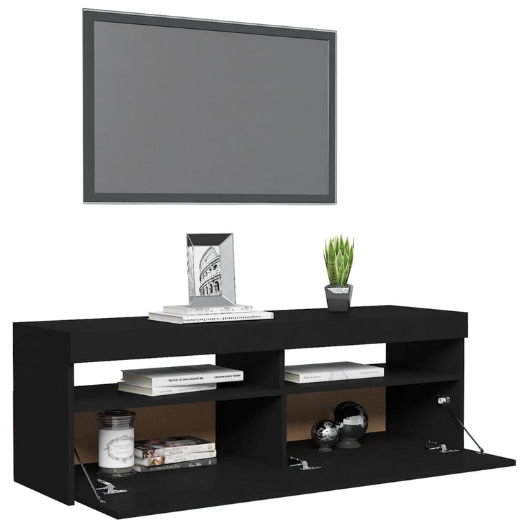 Tv-meubel met LED-verlichting 120x35x40 cm zwart MeubelReus